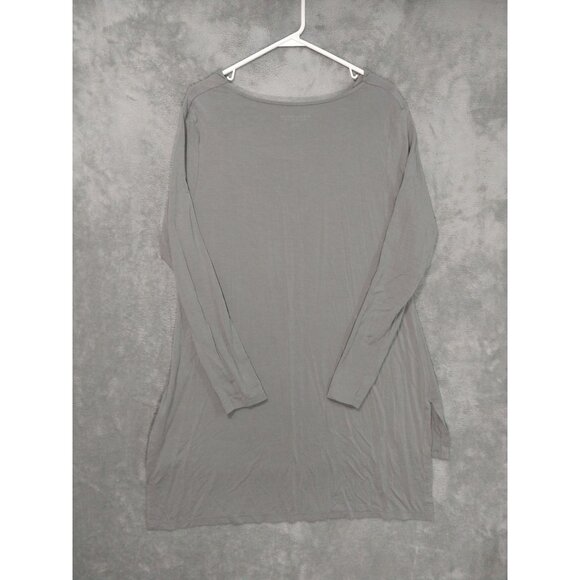 Soft Surroundings Tunic Womens Large Gray Drape Top Boat Neck Long Sleeve Modal - Picture 2 of 7